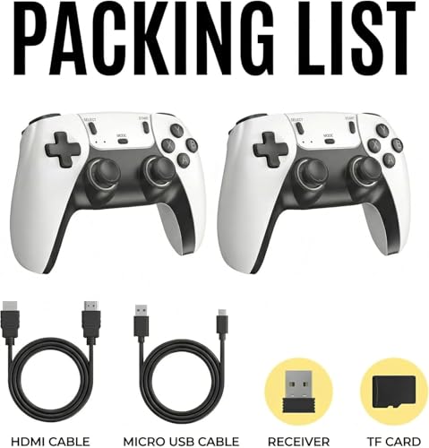 Retro Gaming Console Plug & Play Game Console for TV, 20001 Games-White, 4K HD HDMI Video Console, Dual 2.4G Wireless Controllers, Emulator Stick to Upgrade Nostalgia