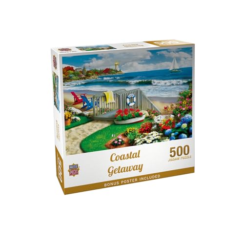Masterpieces Jigsaw Puzzle for Adults & Families - Coastal Getaway - 500 Pieces - 19.25"x26.63" - Oceanfront View - size: 500 Piece