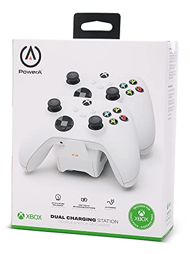 PowerA Duo Charging Station for Xbox Series X|S - White, Wireless Controller Charging, Rechargeable Battery - style: Duo Charge White