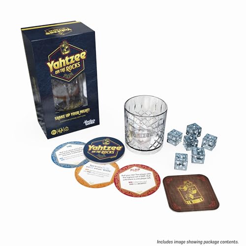 Hasbro Gaming Yahtzee On the Rocks Dice Game | Adult Party Game with Fun Challenges for Ages 21+ | 2 to 6 Players | 20 Mins. | Great Gifts for Adults