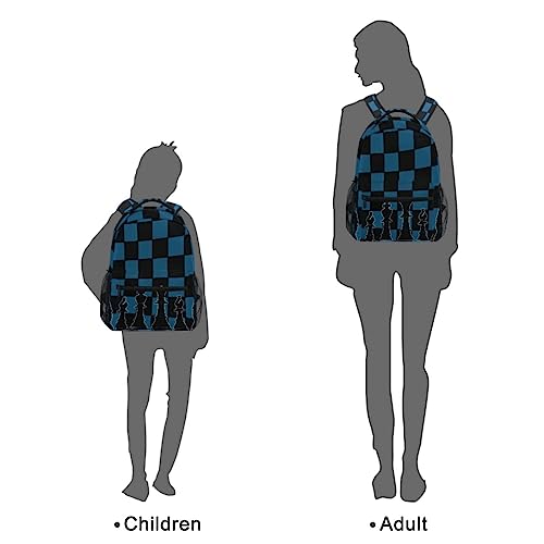 Black Blue Chess Board Backpack Bookbag Daypack Travel Hiking Camping School Laptop Bag - color: Multi Pattern 9
