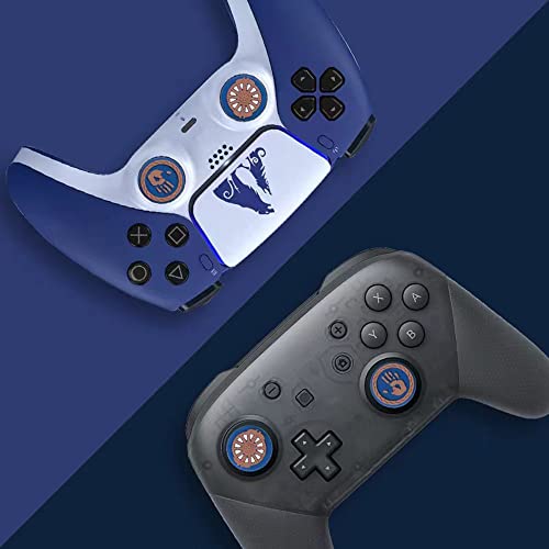 PERFECTSIGHT Cute Thumb Grip Caps for PlayStation 4/5, PS5, PS4, Xbox Series X/S, Xbox One, Switch PRO Controller, 4PCS Kawaii Soft Skin Rubber 3D Analog Thumbsticks Grips Joystick Cover, Blue - color: Blue