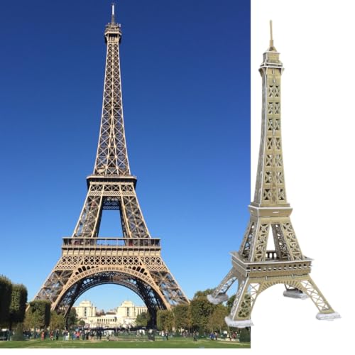 Architecture World Famous of 3D Puzzle.Build Your Own Collection of 17 Global Landmarks (Notre Dame, Colosseum) - Educational DIY Model Kit for Kids & Adults. (Eiffel Tower) - color: Eiffel Tower