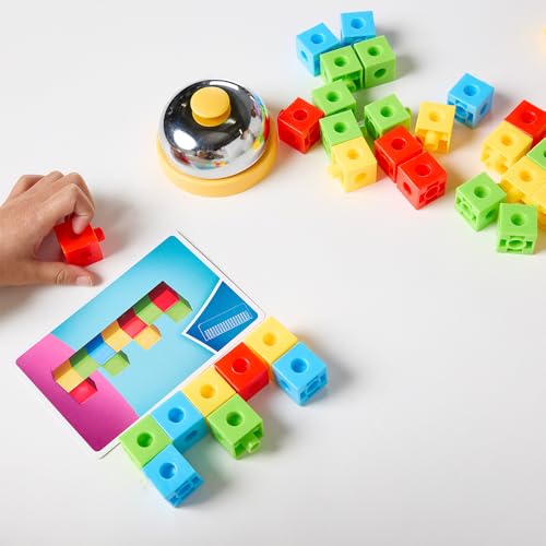 Miniland Creative Board Games for Kids +6 Years, Fun Family Games with Cards & Polycube Challenges, Encouraging Creativity, Speed and Family Fun, Kids Toys, Up to 4 Players | Clickies - color: Clickies