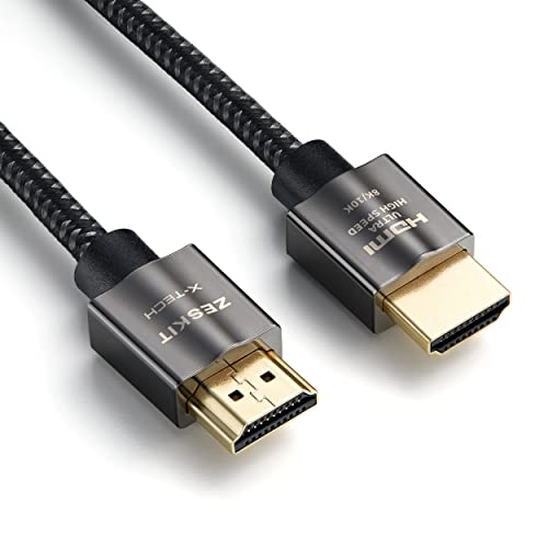 Zeskit X-Tech 48Gbps Ultra High Speed HDMI Cable 6.5ft, 8K60 4K120 144Hz eARC HDR HDCP 2.2 2.3 Compatible with Dolby Vision Apple TV 4K Roku Sony LG Samsung Xbox Series X RTX 3080 PS4 PS5 - size: 6.5 ft