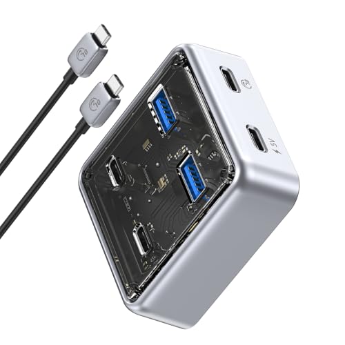 ORICO 10Gbps USB-C Hub, 4-Port Zinc Alloy USB 3.2 Splitter with 2 USB-A & 2 USB-C Ports, High-Speed Data Extender for Laptops, PCs, Desktops, and More (1.64Ft) - size: 1.64Ft