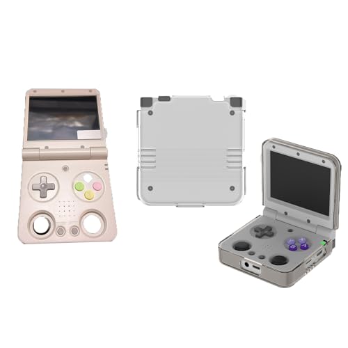 Protective set with Screen Protector Film and Protective Case for Miyoo Flip v1/v2 Handheld Game Console - High-Definition, Scratch-Resistant Pet And Tempered Glass Film (Gen 2 film white case) - color: Gen 2 film white case