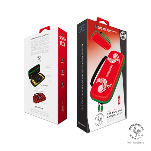 Hyperkin Edition Limited Sriracha EVA Hard Shell Console, Travel Carrying Case – Officially Licensed - For Nintendo Switch® OLED Model/Nintendo Switch Lite®/Nintendo Switch® (Twin Roosters)