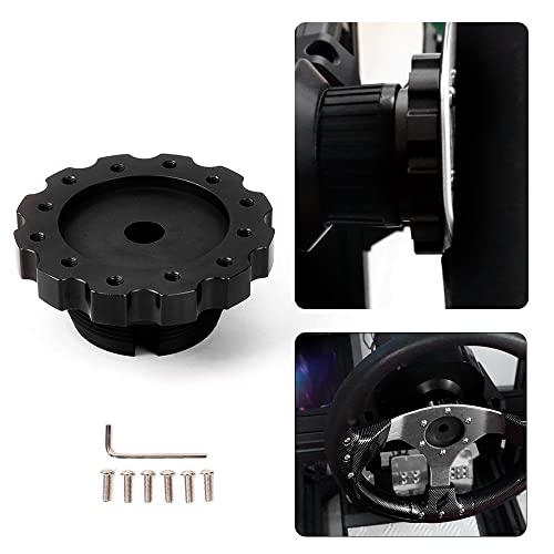 RASTP Aluminum Steering Wheel Hub Adapter, Sim Racing Gaming Steering Wheel Adapter for PXN V10 (Black)