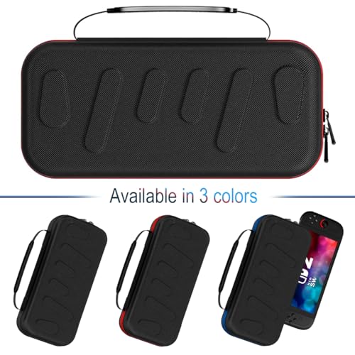 ADVcer Switch 2 Carrying Case with 24 Game Card Cartridges and Large Zipper Pocket, EVA Hard Shell Portable Travel Protective Case for Nintedo Switch2 Handheld Console, Controller & Accessories (Red) - color: Red