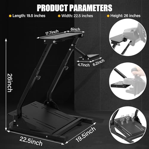 Best brose Adjustable Racing Steering wheel Stand Shifter Mount Fit for Logitech G25, G27, G29, G920 Racing Simulator Cockpit Video Game Accessories, Shifter Wheel Pedals NOT Included