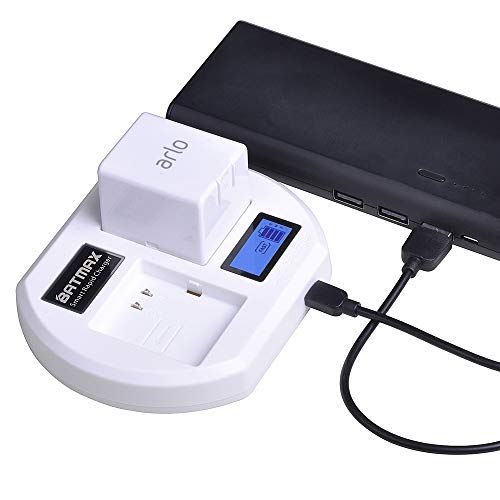 Rapid LCD USB Dual Battery Charging Station for Arlo Pro,Arlo Pro 2 & Arlo Go Wireless Home Security Camera System Batteries