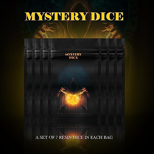 Mystery Dice Set D&D Resin Mystery DND Dice Set for Tabletop Games | Multi-Styles, DM Gift, for Dungeons and Dragons Role Playing Games - color: Mystery-resin
