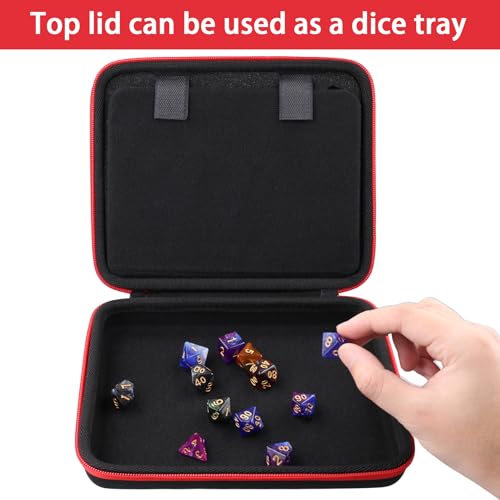 DND Dice Storage Case with Detachable dice sponge and tray | Storage of DND dice, With Detachable Dice Sponge, Sponge have separate grooves prevent collision and damage to each other - style: Rectangle Case