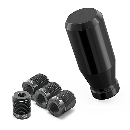 Black Weighted Manual Automatic Gear Shifter Shift Knobs Lever with 7 Metal Adapters Fit Compatible with Manual Cars Most Automatic Cars - color: AA-H-04-02