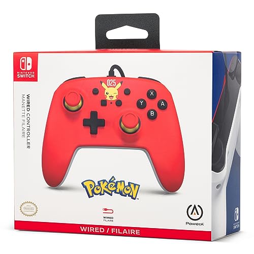 PowerA Nintendo Switch Wired Controller - Laughing Pikachu, Pokemon Switch Controller, Detachable 10ft USB Cable, Plug & Play, Officially Licensed by Nintendo - color: Laughing Pikachu