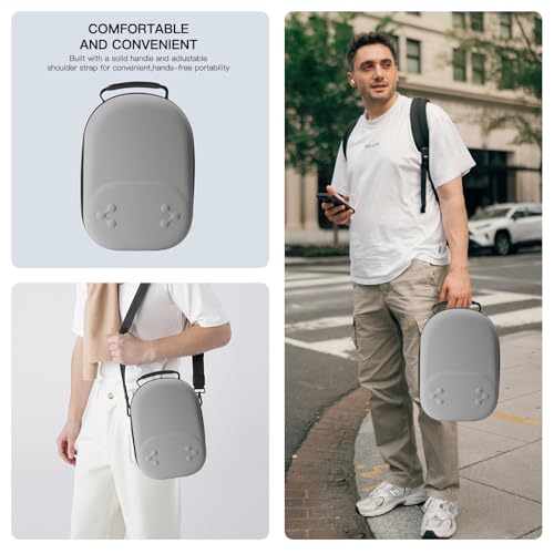 bibuks Hard Carrying Case Compatible with Oculus Meta Quest 3/3S,VR Headset Elite Strap and Touch Controller Accessories Carry Case,Hard Shell Travel Storage Bag (Grey) - color: Grey