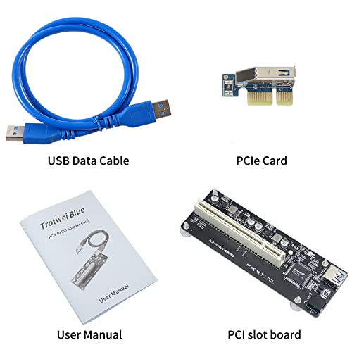 PCIe to PCI Adapter | Single/Dual Slot Converter with USB 3.0 Cable | Legacy Device Expansion for Audio Interfaces & Capture Cards - color: PCIe to Single PCI Right-Angle Adapter