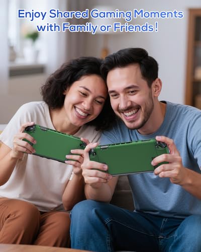 FYOUNG Protective Case for Nintendo Switch 2, Slim Hard Shell Accessories | Switch 2 Cute Case, Scratch&Shock Protection Cover with Screen Protector, 8 Thumb Grip (Solid Green, Switch 2 7.9inch) - color: Solid Green