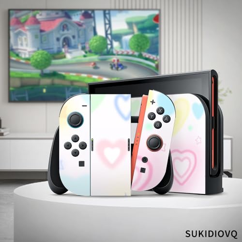 for Nintendo Switch 2 Skin Wrap Cover Decal Sticker Wrap Vinyl Mixed-Color Pattern (Heart Pattern) - color: Heart pattern
