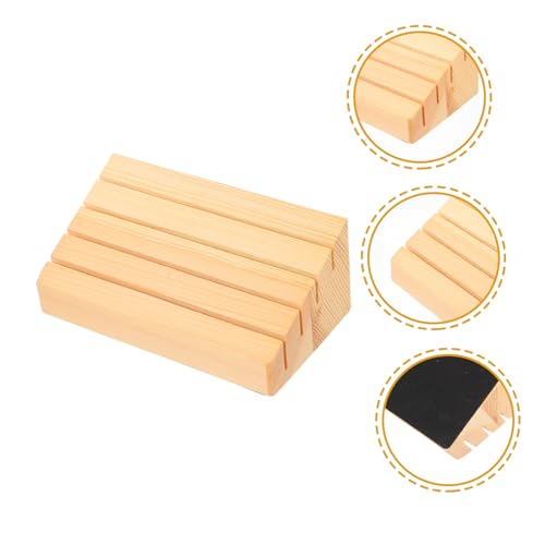 SUPVOX 2Pcs Wooden Card Stand Game Card Storage Holder for Easy Display Smooth Finish for Games Creative Decor for Chess Rooms Hotels and Gambling Houses
