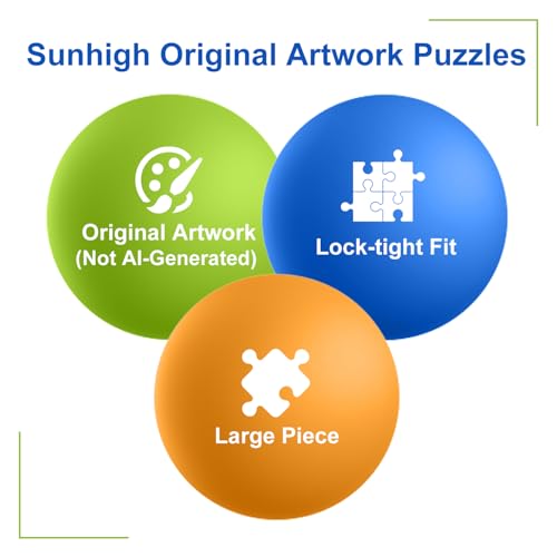 Sunhigh Dementia Puzzles for Elderly, Set of 2-60 Piece Jigsaw Puzzle, Alzheimer’s Products and Activities for Seniors Birds and Sunflowers - color: Sunflowers