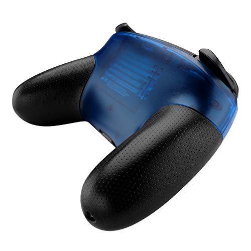 eXtremeRate Transparent Blue Faceplate and Backplate for Nintendo Switch Pro Controller, DIY Replacement Shell Housing Case for Nintendo Switch Pro - Controller NOT Included - color: Clear Blue