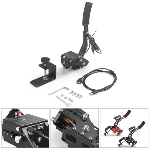 64Bit PC/PS4/PS5 USB Handbrake Upgrade SIM Racing Games Handbrake,Only compatible with Windows 10,PC USB all Steering wheel available,1.8M Cable/With Fixing Clip/Reinforced Spring