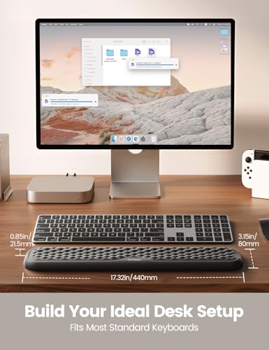 Vaydeer Keyboard Wrist Rest, Large Wrist Support Pad, Memory Foam Hand Rest for Desk, Ergonomic Computer Cushion Soft Laptop Typing, Office Gaming Palm Arm Carpal Tunnel Pain Relief(17.32inch, Black) - size: Large