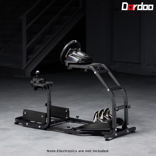 Dardoo Racing Simulator Cockpit Gaming Frame Fit for Logitech G27 G29 G920 G923,for Thrustmaster T300,for Fanatec,Adjustable Driving Steering Wheel Stand,Not Included Wheel, Pedal and Seat