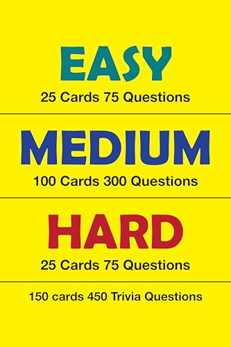 Trivia Game by Professor Jones – 450 Questions with Easy, Medium & Hard Levels, Photo Challenge Cards, Family Trivia Game for Adults & Teens, Party & Game Night Trivia Cards