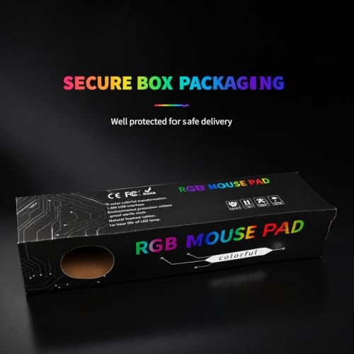 Large RGB Gaming Mouse pad | Extended LED Desk Pad with 13 Lighting Modes, Waterproof, Non-slip, 31.5 inch x 11.8 inch - size: 31.5L x 11.8W inches