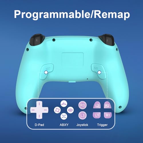 MWCG Wireless LED Controller for PS5, Compatible with PS5 Pro/Slim/PC, Dual Vibration, Modded Function, 8 Light Modes, 3.5mm Audio Jack, 6-Axis Motion Contro Gamepad with Speaker