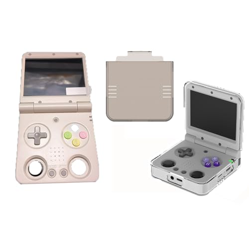 Protective set with Screen Protector Film and Protective Case for Miyoo Flip v1/v2 Handheld Game Console - High-Definition, Scratch-Resistant Pet And Tempered Glass Film (Gen 2 film grey case) - color: Gen 2 film grey case