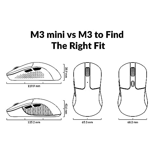Keychron M3 Mini Wireless Optical Mouse, Bluetooth 5.1/2.4 GHz/Wired Gaming Mouse, Programmable PixArt 3395 Sensor with up to 26,000 DPI/ 650 IPS, Lightweight Ergonomic for Windows Mac Linux - Black - color: Black, style: PixArt 3395 (1K Polling Rate)