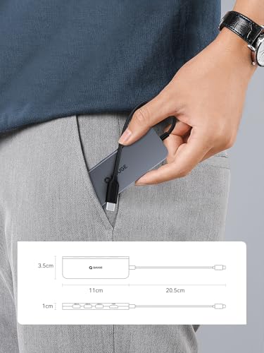 USB C Hub, QUUGE 5in1 USB C HDMI Adapter with 4K@30HZ HDMI, 100W PD, 3×USB A 3.0 Ports, Aluminum Ultra Slim Hub for Switch, MacBook Air/Pro, Galaxy S/Z/Note Series & More. - style: QC501【1 × HDMI + 3 × USB-A + PD】