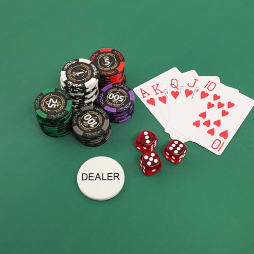 Mahjong Mat with 3 Dice, Anti Slip and Noise Reduction Table Cover for Mahjong, Poker, Card, Board & Tile Games (Green, 31.5 inches) - color: Green