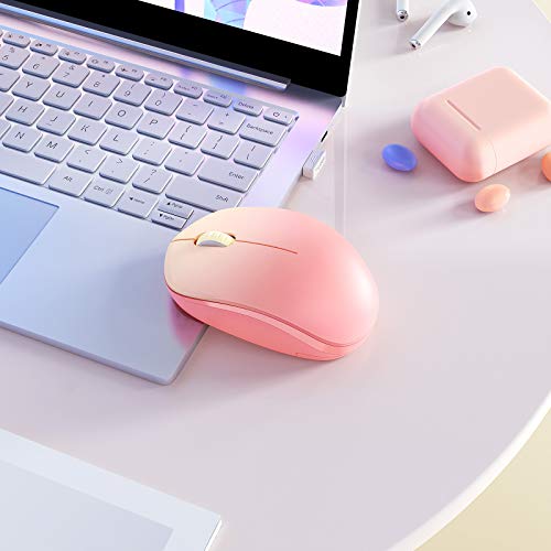 seenda Wireless Mouse, 2.4G Noiseless Mouse with USB Receiver Portable Computer Mice for PC, Tablet, Laptop, Notebook with Windows System - Gradient Pink - color: Gradient Pink