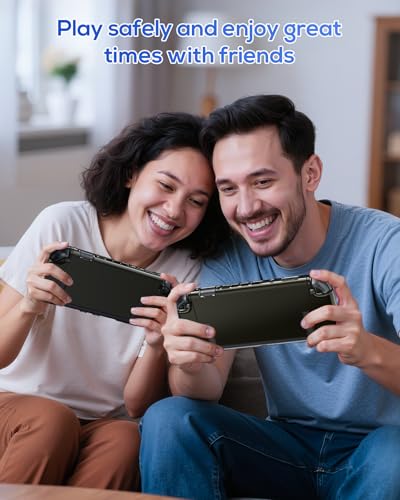 FYOUNG Protective Case for Nintendo Switch 2, Slim Hard Shell Accessories | Switch 2 Cute Case, Scratch&Shock Protection Cover with Screen Protector, 8 Thumb Grip (Translucent Black, Switch 2 7.9inch) - color: Translucent Black