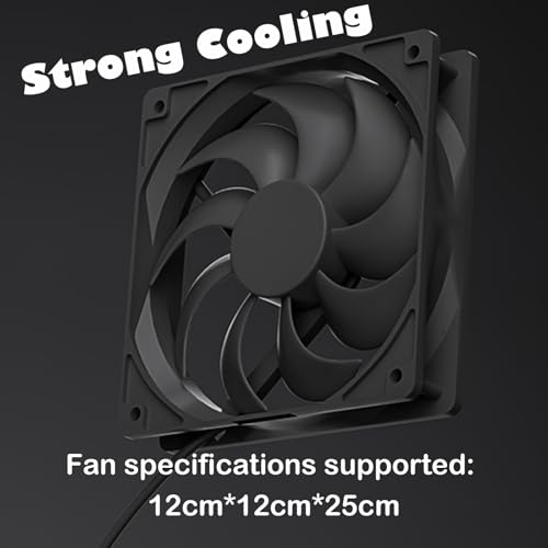 Aluminum Mini PC Cooler Stand with 120mm Fan | Desktop Cooling Base for Mac Mini, Router, Modem, Network Switch & TV Box - Heavy Duty Thermal Stand, USB Powered, Black - color: black