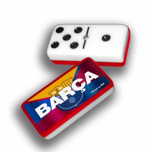 Dominos Set for Adults – Professional Double 9 Cuban Dominoes Set, Classic Travel Board Game with Wood Case Juegos de Mesa (Barcelona) - color: Barcelona