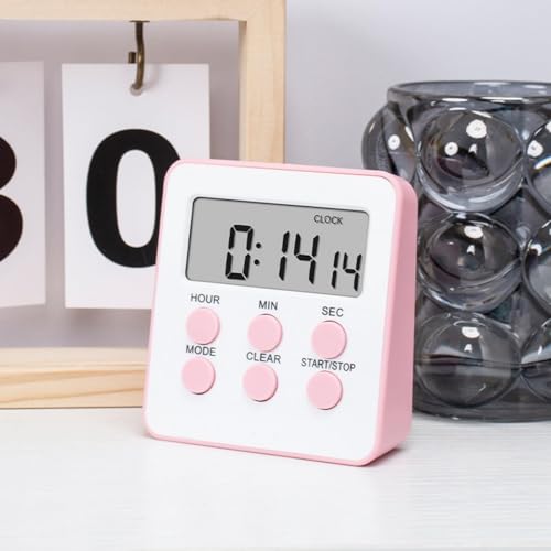 LED Timers Display, Battery-Powered Digital Timer with Stand, Magnetic Kitchen Timer Set of 8 in 5 Colors - Perfect for Cooking, Baking, and Timing Tasks