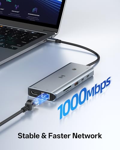 USB C Docking Station 3 HDMI, Selore 13-in-1 Docking Station 3 Monitors with Triple HDMI, 10Gbps USB A/C 3.1, 100W PD Charging, Gigabit Ethernet, SD/microSD Reader for Windows Laptops Dell/HP/Lenovo - size: 13-in-1