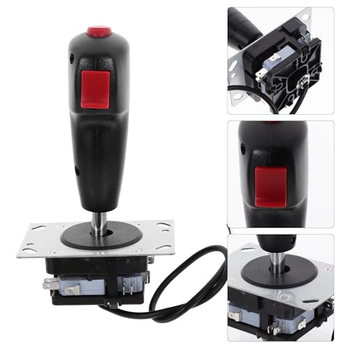 ARTIBETTER Flight Stick Joystick Replacement with Vibration Microswitch Game Accessory for One-handed Computer Game Controller Suitable for Flight Simulator and Arcade Machines