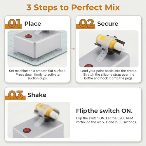 Electric Paint Shaker,Multi-Use Mixer for Nail Polish & Model Paints | Anti-slip base,Hands-free switch,Revives paint & polish, Saves time,Compact footprint,Fits dropper bottle & pot,Vortex mixer - color: Silver