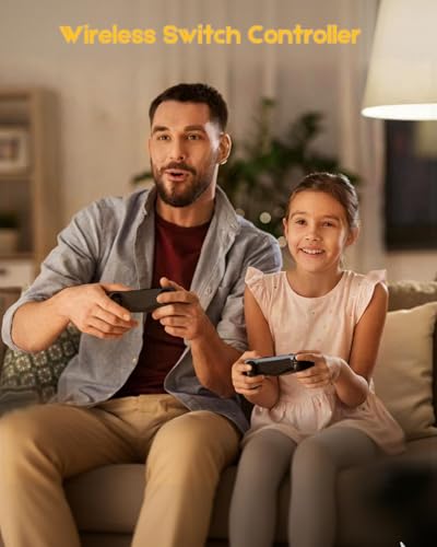 Switch Controller, 9 LED Colors, Pro Controller Compatible with Switch/Switch Lite, Wireless Gamepad with Back Buttons/Programmable/Motion Control/Dual Vibration/Turbo/Transparent
