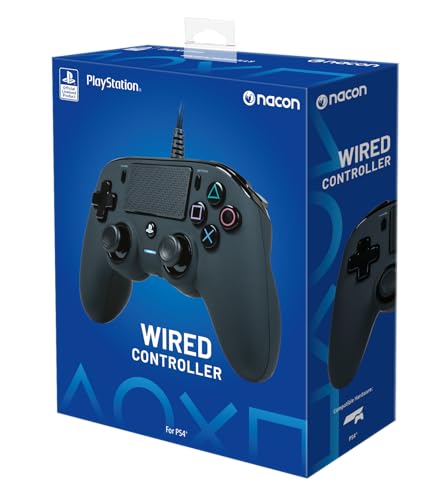 Nacon Wired Controller Officially Licensed by PlayStation for PS4 | Official PlayStation 4 controller layout - Enhanced comfort - Immersive vibration - Integrated low-latency 3-meter cable