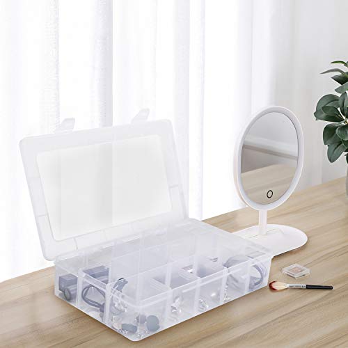 Gospire 15 Large Grids Clear Plastic Jewelry Box Organizer Storage Container with Removable Dividers (15 Grids - Clear) - color: Clear-15 Grids
