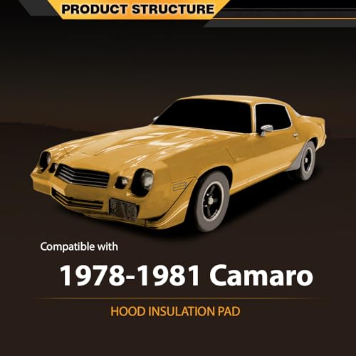 CNNELL Hood Insulation Pad Compatible with Chevy Camaro 1980-1981 - style: 1980-1981 Chevy Camaro