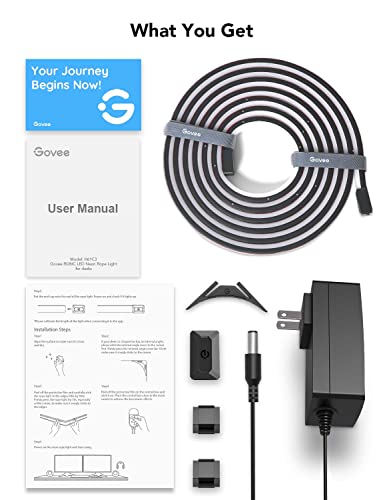 Govee RGBIC Neon Rope Lights for Desks, 16.4ft LED Gaming Desk Lights | Neon LED Strip Lights Syncing with Razer Chroma, Support Cutting, Smart App Control, Music Sync, Adapter (Only 2.4G Wi-Fi) - size: 16.4ft